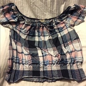 Women’s off the shoulder plaid top Size 2X